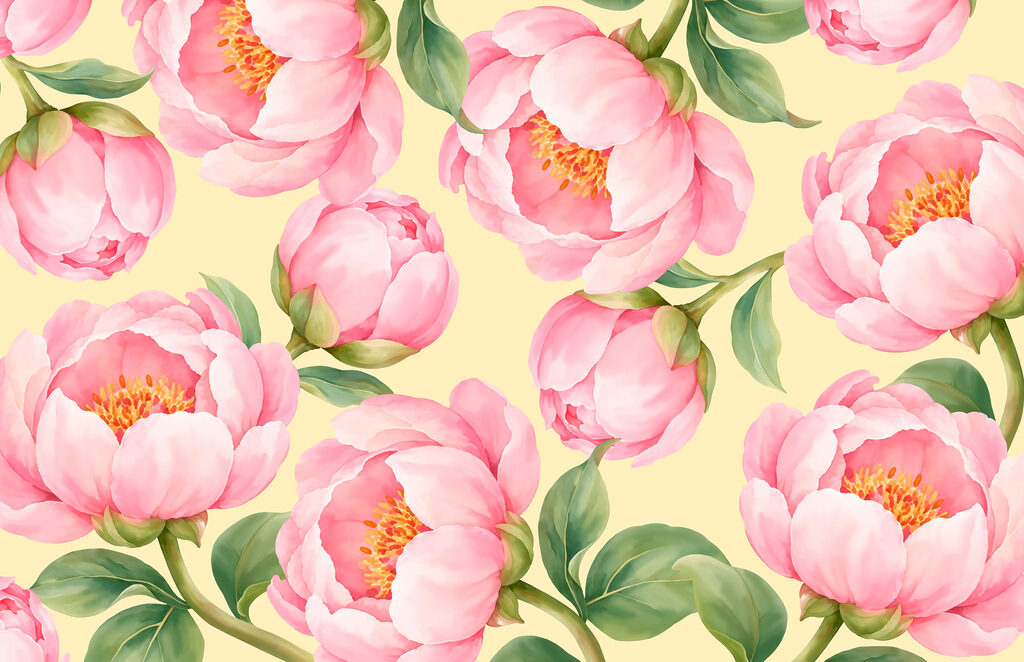 Wall mural Pattern of pink flowers (SKU: t01096v5) Wall mural Pattern of pink flowers (SKU: t01096v5)