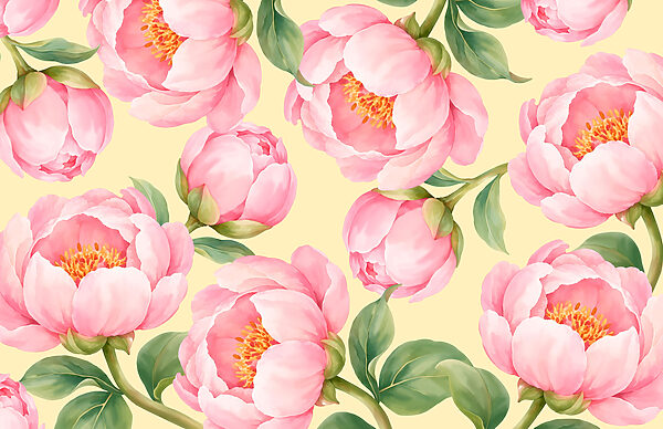 Wall mural Pattern of pink flowers (SKU: t01096v5) Wall mural Pattern of pink flowers (SKU: t01096v5)