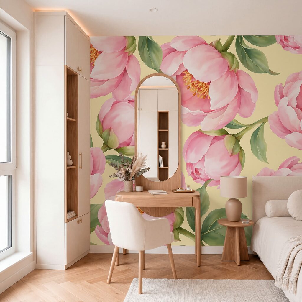 Wall mural Pattern of pink flowers (SKU: t01096v5) Wall mural Pattern of pink flowers (SKU: t01096v5)