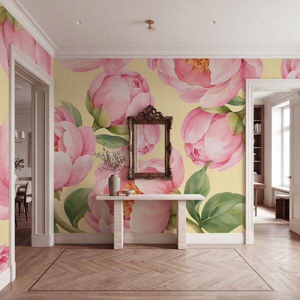 Wall mural Pattern of pink flowers (SKU: t01096v5) Wall mural Pattern of pink flowers (SKU: t01096v5)
