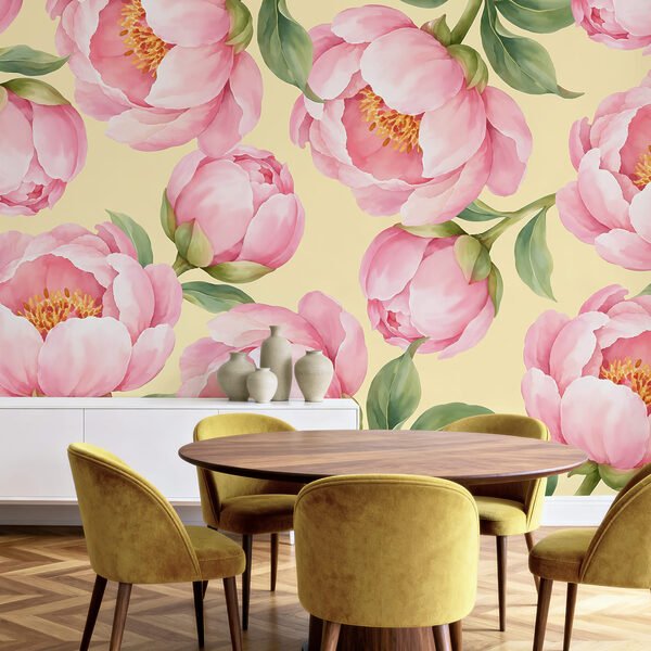 Wall mural Pattern of pink flowers (SKU: t01096v5) Wall mural Pattern of pink flowers (SKU: t01096v5)