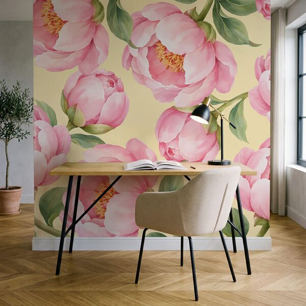 Wall mural Pattern of pink flowers (SKU: t01096v5) Wall mural Pattern of pink flowers (SKU: t01096v5)