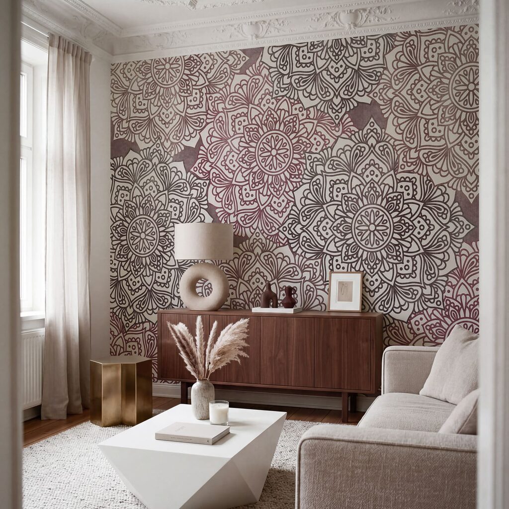 Wall mural Pattern of flowers on a surface (SKU: t01099v3) Wall mural Pattern of flowers on a surface (SKU: t01099v3)