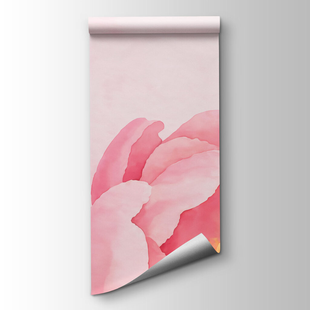Wall mural Pink flowers with a butterfly (SKU: t01101) Wall mural Pink flowers with a butterfly (SKU: t01101)