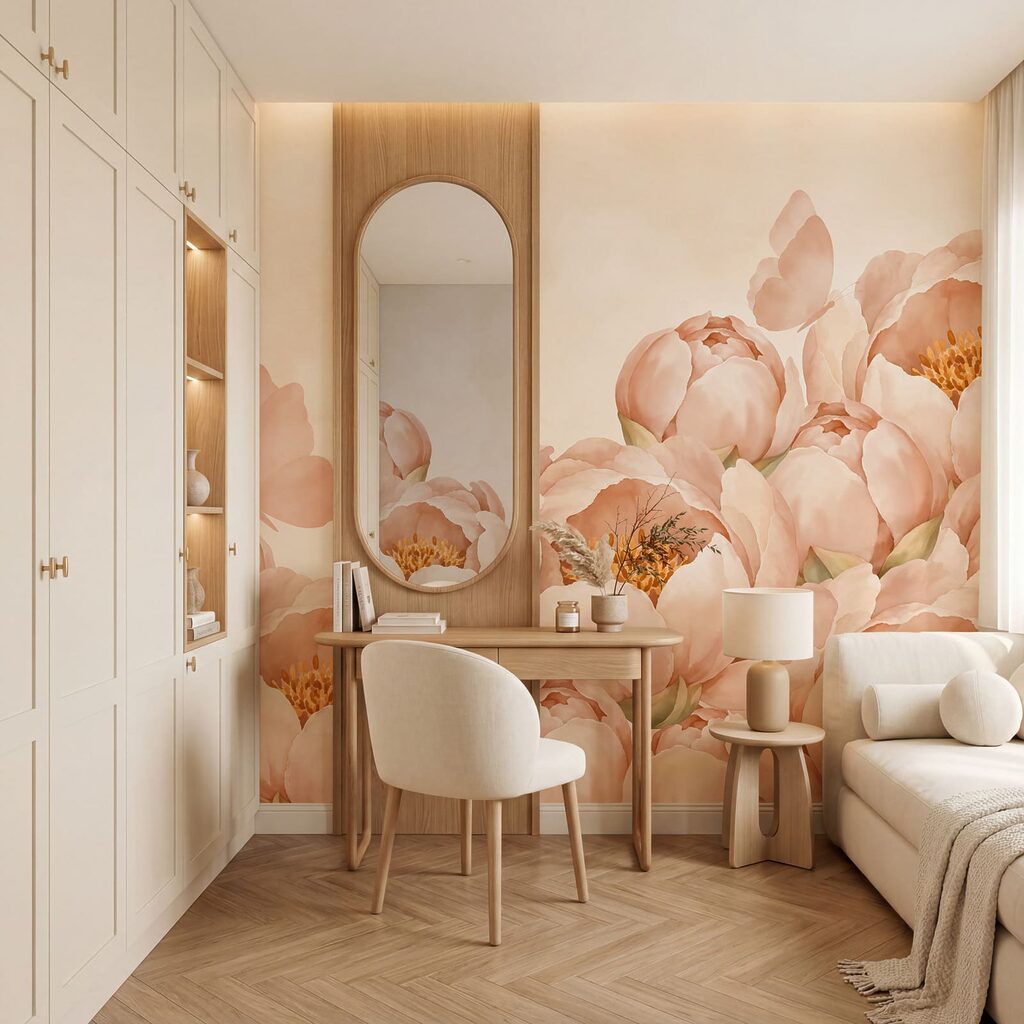 Wall mural Group of flowers with a butterfly (SKU: t01101v1) Wall mural Group of flowers with a butterfly (SKU: t01101v1)