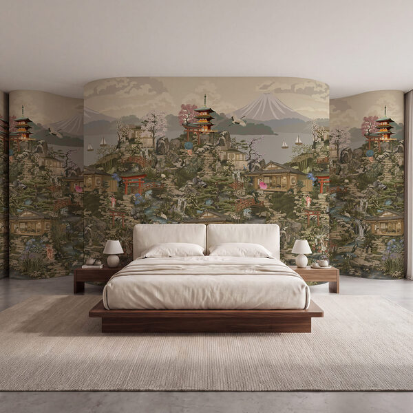 Wall mural Painting of a village (SKU: t01062) Wall mural Painting of a village (SKU: t01062)