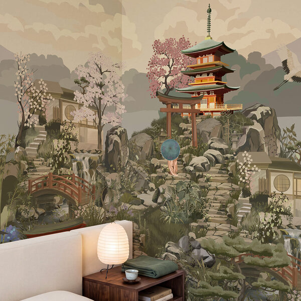 Wall mural Painting of a village (SKU: t01062) Wall mural Painting of a village (SKU: t01062)