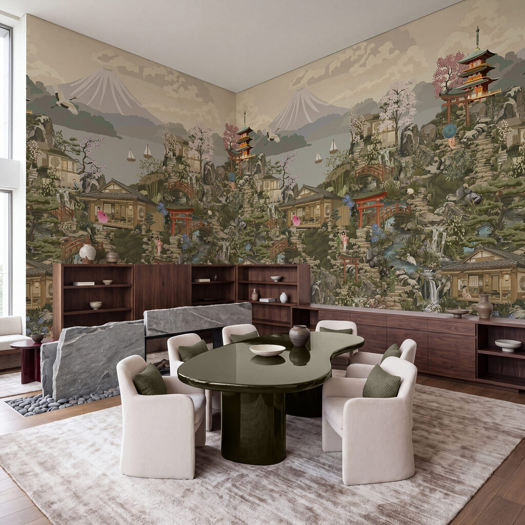 Wall mural Painting of a village (SKU: t01062) Wall mural Painting of a village (SKU: t01062)