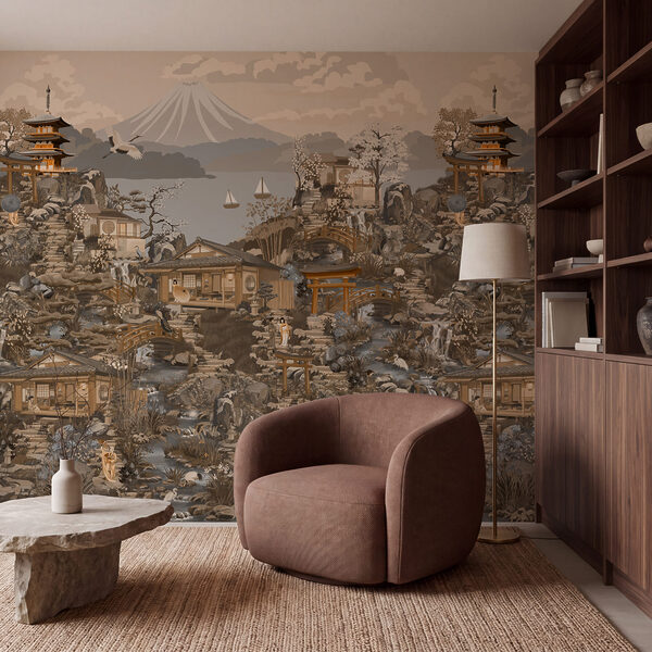 Wall mural Landscape with a mountain and a lake (SKU: t01062v1)