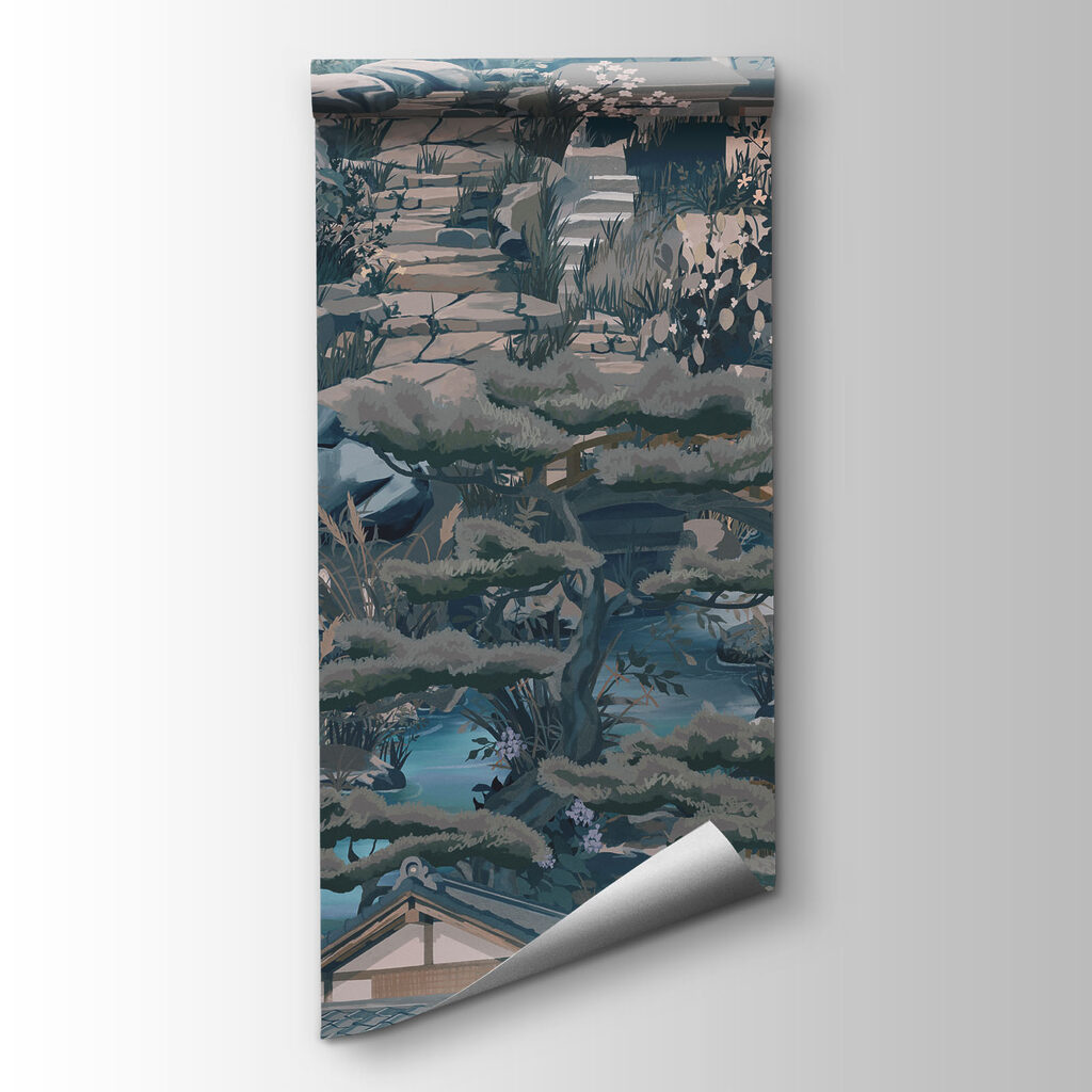 Wall mural Landscape with buildings and a mountain (SKU: t01062v2) Wall mural Landscape with buildings and a mountain (SKU: t01062v2)