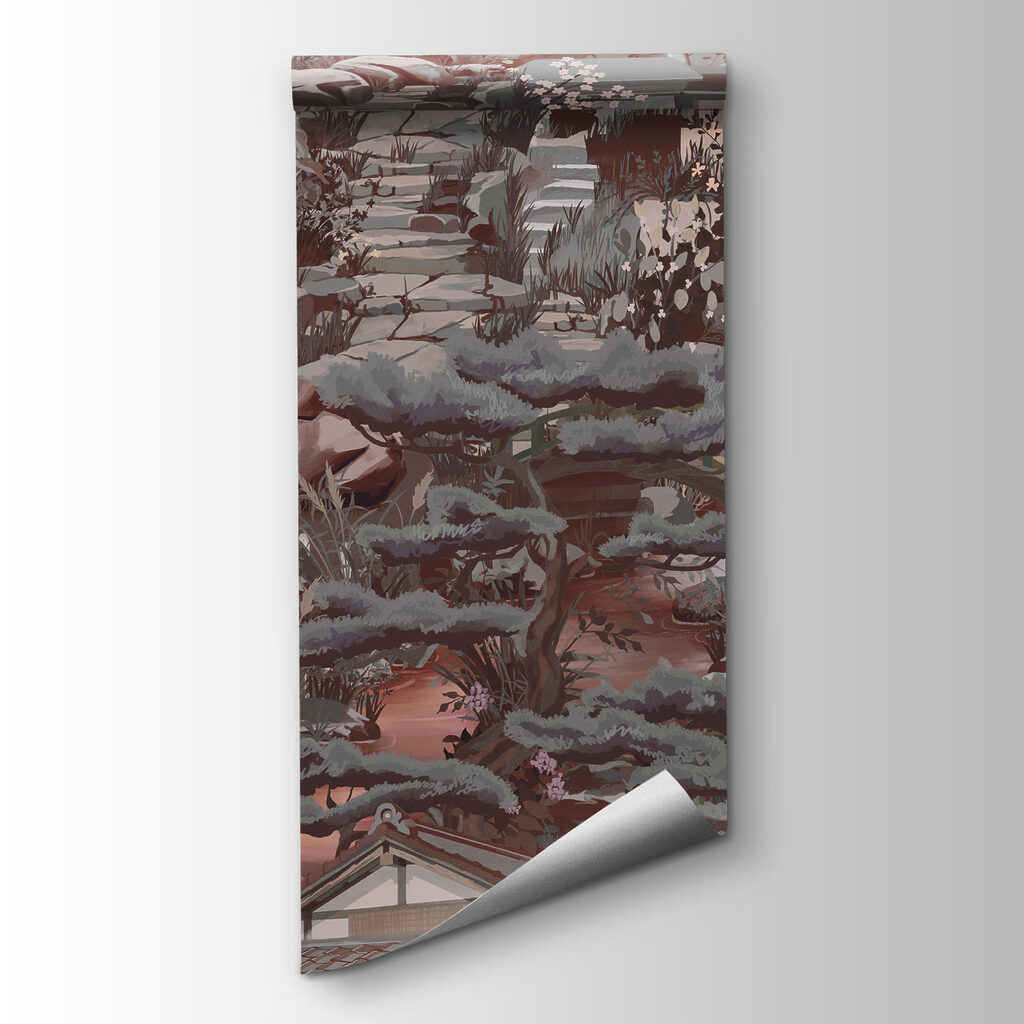 Wall mural Landscape with buildings and mountains (SKU: t01062v3)