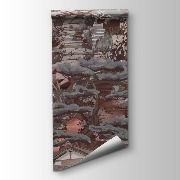 Wall mural Landscape with buildings and mountains (SKU: t01062v3)