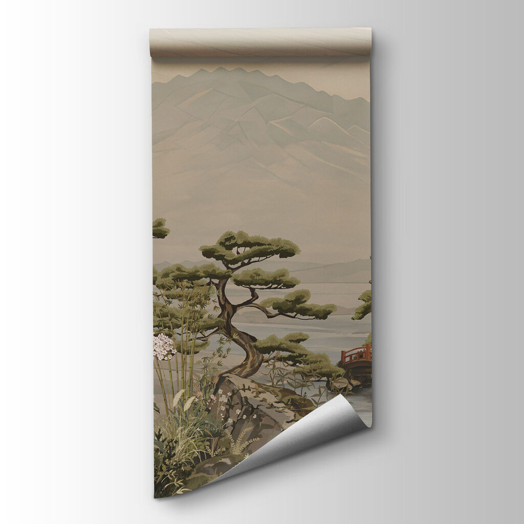 Wall mural Landscape with a mountain and a village (SKU: t01063)