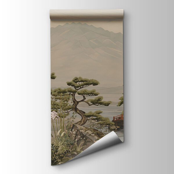 Wall mural Landscape with a mountain and a village (SKU: t01063)