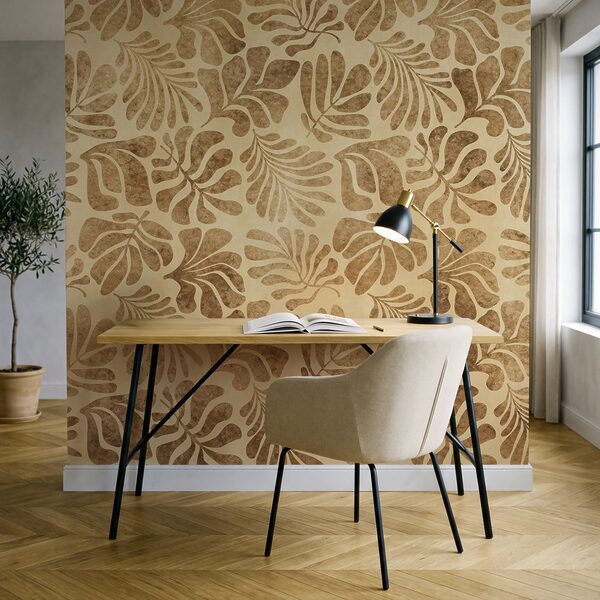 Wall mural Pattern of leaves on a paper (SKU: t01111) Wall mural Pattern of leaves on a paper (SKU: t01111)
