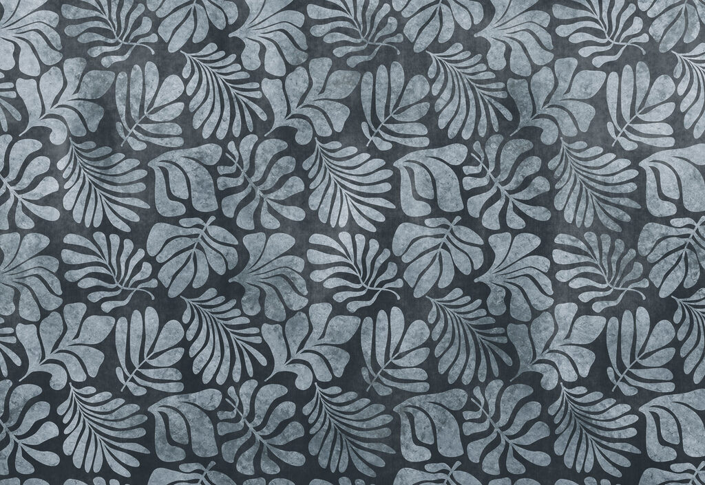 Wall mural Pattern of leaves on a black background (SKU: t01111v2)