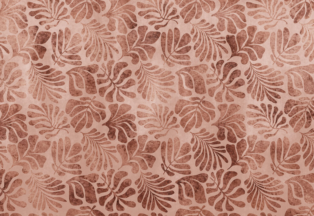 Wall mural Pattern of leaves on a pink surface (SKU: t01111v3) Wall mural Pattern of leaves on a pink surface (SKU: t01111v3)