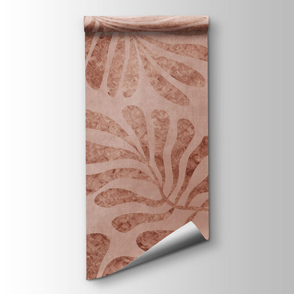 Wall mural Pattern of leaves on a pink surface (SKU: t01111v3) Wall mural Pattern of leaves on a pink surface (SKU: t01111v3)