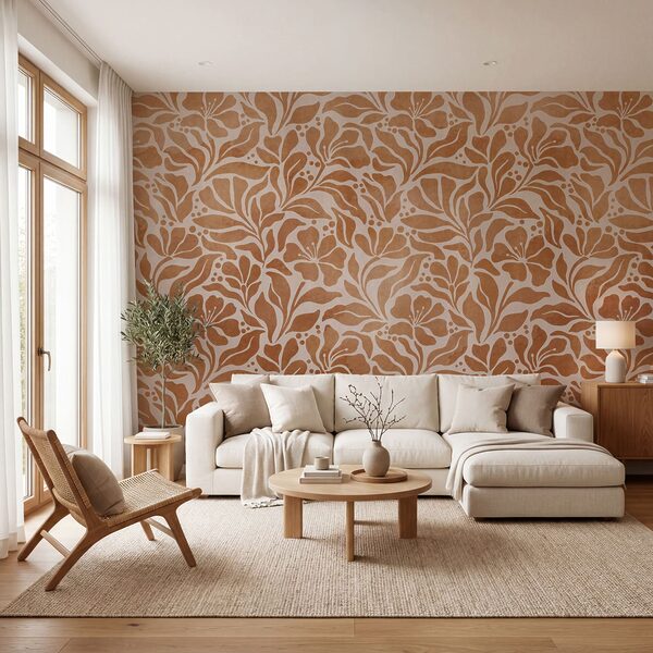 Wall mural Nature-inspired floral pattern design (SKU: t01114) Wall mural Nature-inspired floral pattern design (SKU: t01114)