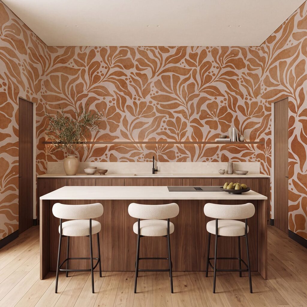Wall mural Nature-inspired floral pattern design (SKU: t01114) Wall mural Nature-inspired floral pattern design (SKU: t01114)