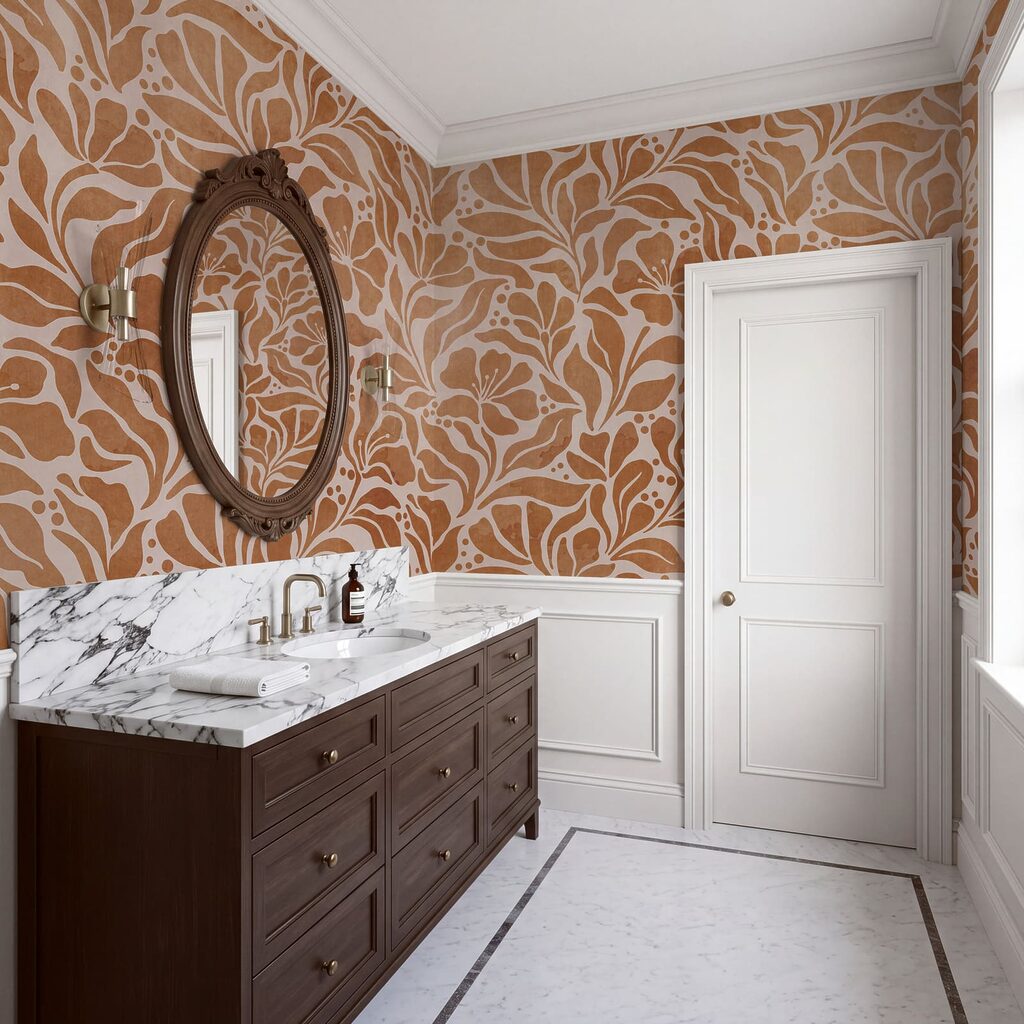 Wall mural Nature-inspired floral pattern design (SKU: t01114) Wall mural Nature-inspired floral pattern design (SKU: t01114)