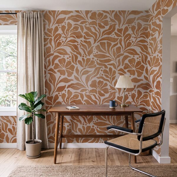 Wall mural Nature-inspired floral pattern design (SKU: t01114) Wall mural Nature-inspired floral pattern design (SKU: t01114)