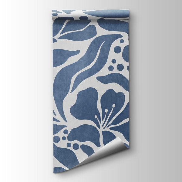Wall mural Blue and white floral pattern (SKU: t01114v1)