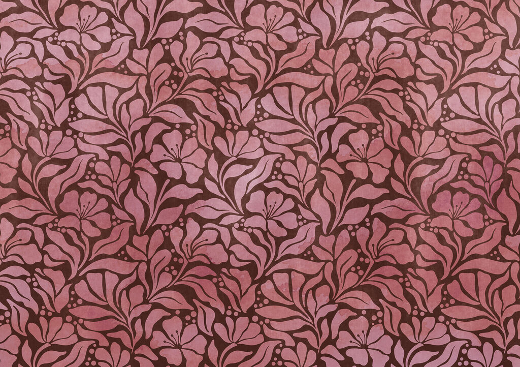 Wall mural Pattern of pink flowers (SKU: t01114v2)