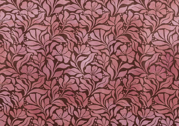 Wall mural Pattern of pink flowers (SKU: t01114v2)