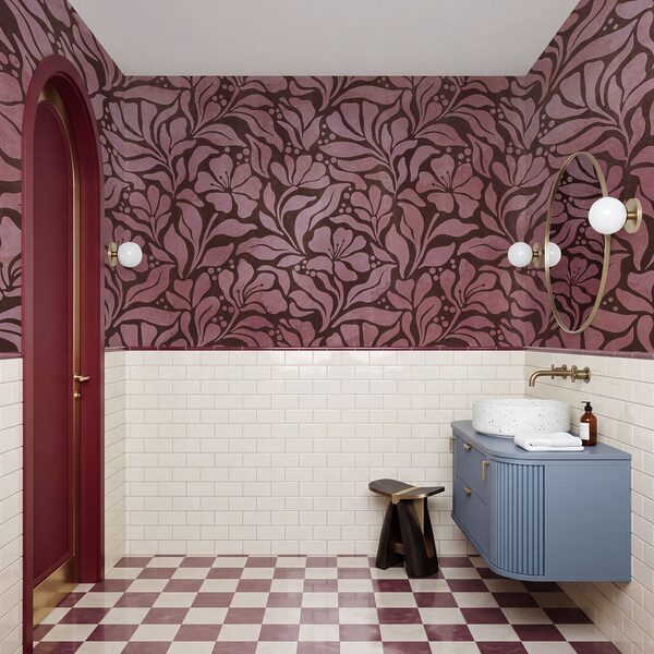 Wall mural Pattern of pink flowers (SKU: t01114v2)