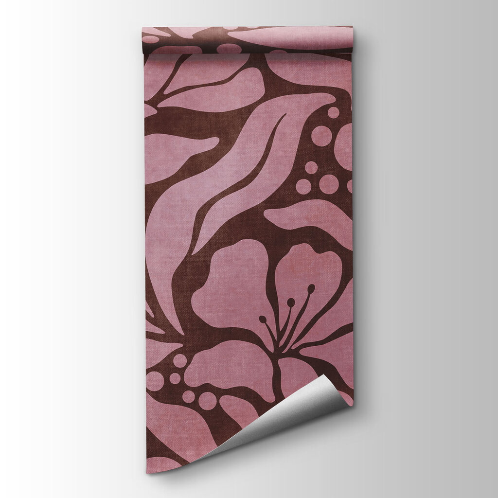 Wall mural Pattern of pink flowers (SKU: t01114v2)
