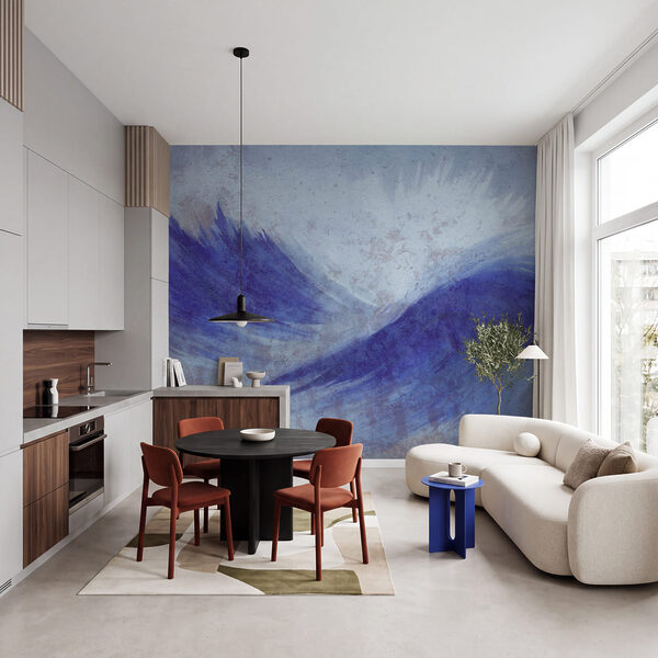 Wall mural Blue waves in the sky (SKU: t01119) Wall mural Blue waves in the sky (SKU: t01119)