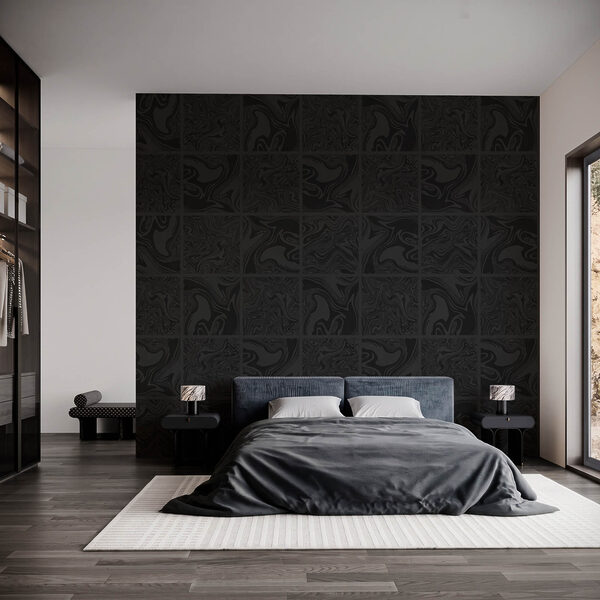 Wall mural Black square pattern with black squares (SKU: t01083) Wall mural Black square pattern with black squares (SKU: t01083)