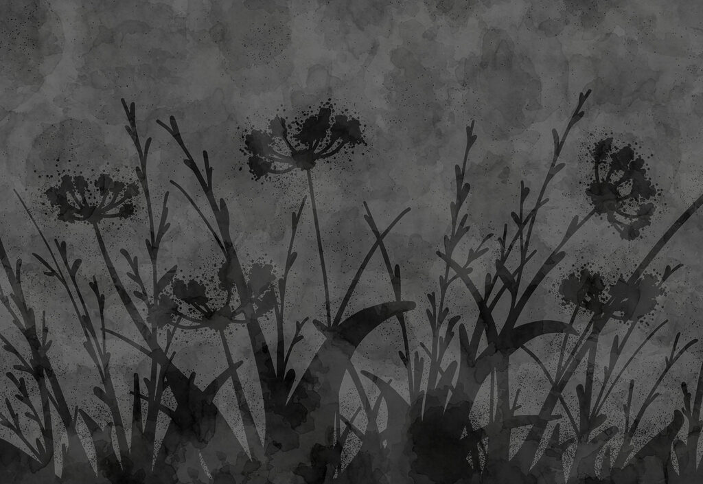 Wall mural Black and white image of flowers (SKU: t01087) Wall mural Black and white image of flowers (SKU: t01087)