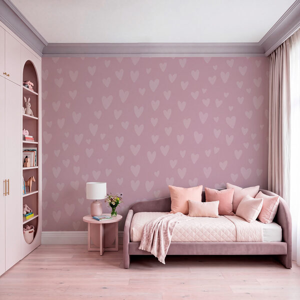 Wall mural Pink background with hearts (SKU: t01088) Wall mural Pink background with hearts (SKU: t01088)
