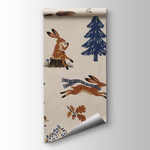 Wall mural Pattern of animals and trees (SKU: t01126) Wall mural Pattern of animals and trees (SKU: t01126)