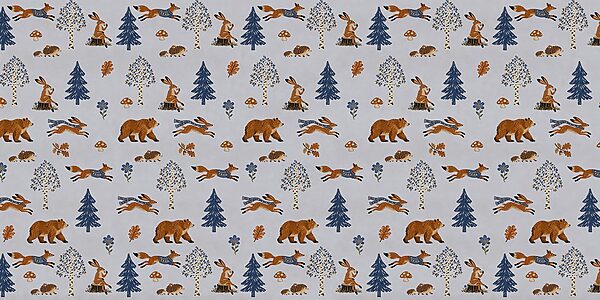 Wall mural Pattern of animals and trees (SKU: t01126v2)