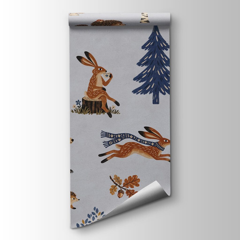 Wall mural Pattern of animals and trees (SKU: t01126v2)