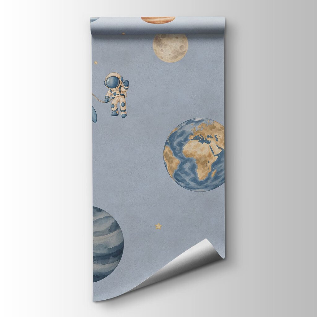 Wall mural Pattern of planets and rockets (SKU: t01128v1) Wall mural Pattern of planets and rockets (SKU: t01128v1)