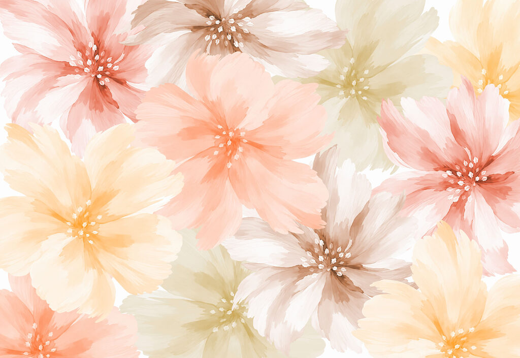 Wall mural Group of flowers on a white background (SKU: t01133) Wall mural Group of flowers on a white background (SKU: t01133)
