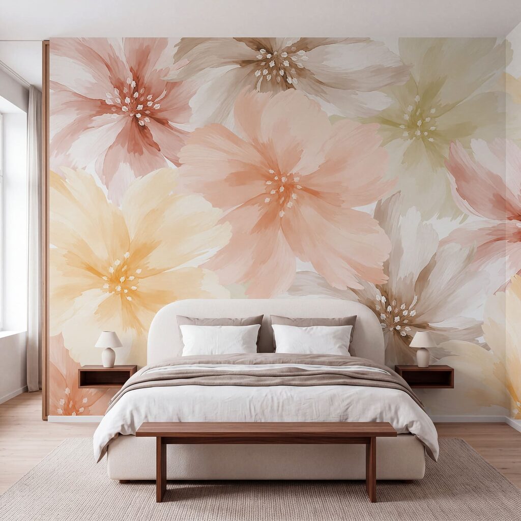 Wall mural Group of flowers on a white background (SKU: t01133) Wall mural Group of flowers on a white background (SKU: t01133)