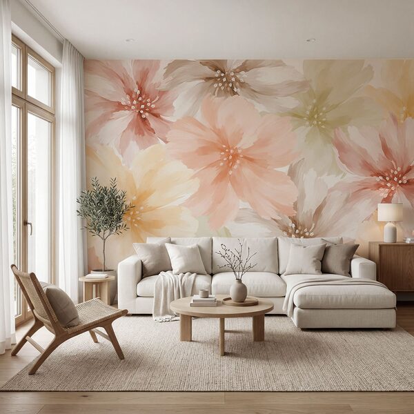 Wall mural Group of flowers on a white background (SKU: t01133) Wall mural Group of flowers on a white background (SKU: t01133)