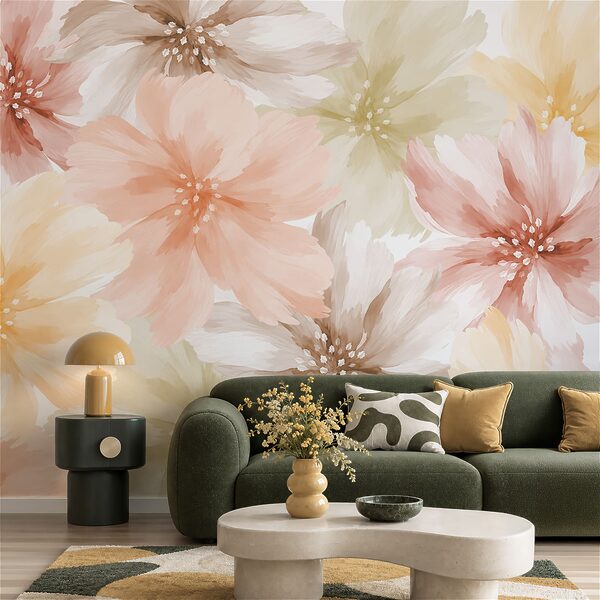 Wall mural Group of flowers on a white background (SKU: t01133) Wall mural Group of flowers on a white background (SKU: t01133)