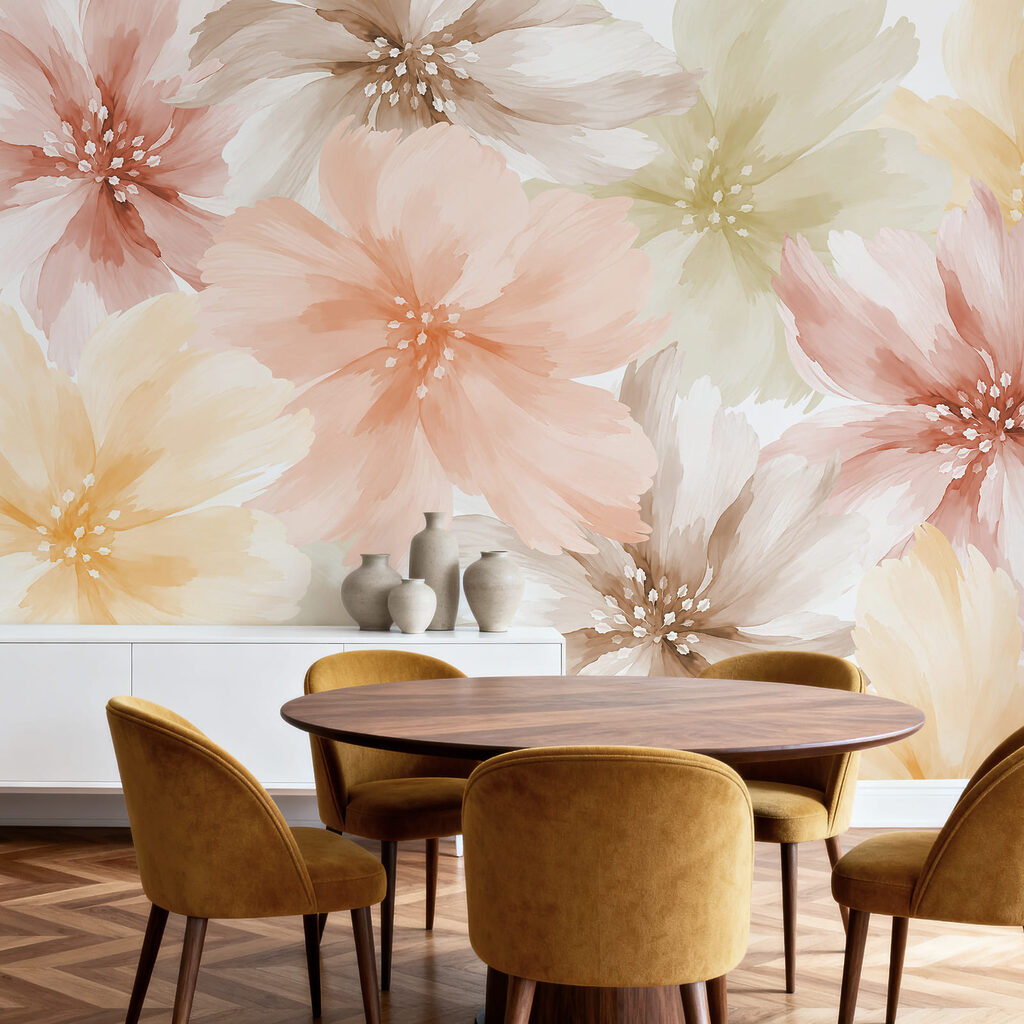 Wall mural Group of flowers on a white background (SKU: t01133) Wall mural Group of flowers on a white background (SKU: t01133)