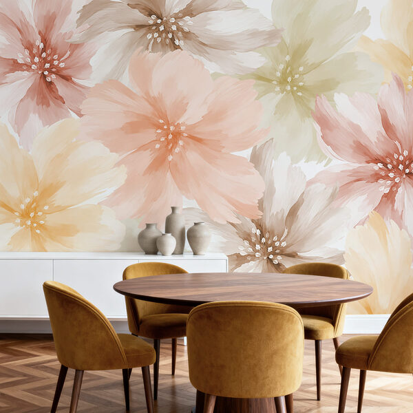 Wall mural Group of flowers on a white background (SKU: t01133) Wall mural Group of flowers on a white background (SKU: t01133)
