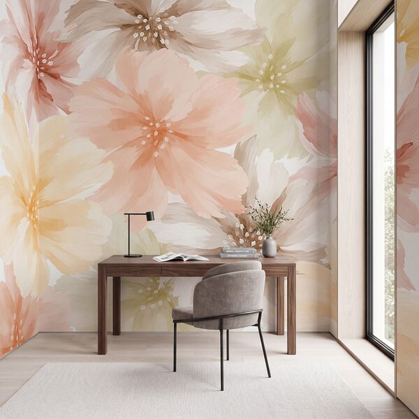 Wall mural Group of flowers on a white background (SKU: t01133) Wall mural Group of flowers on a white background (SKU: t01133)