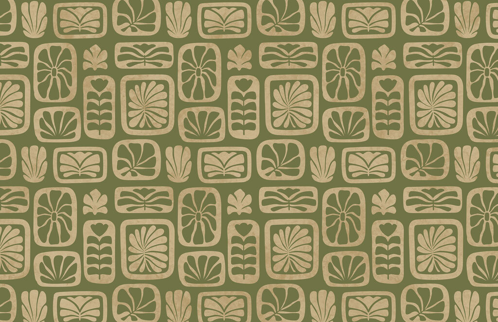 Wall mural Pattern of squares and leaves (SKU: t01156) Wall mural Pattern of squares and leaves (SKU: t01156)