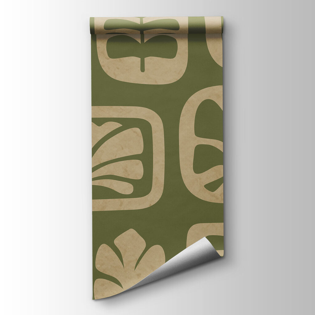 Wall mural Pattern of squares and leaves (SKU: t01156) Wall mural Pattern of squares and leaves (SKU: t01156)