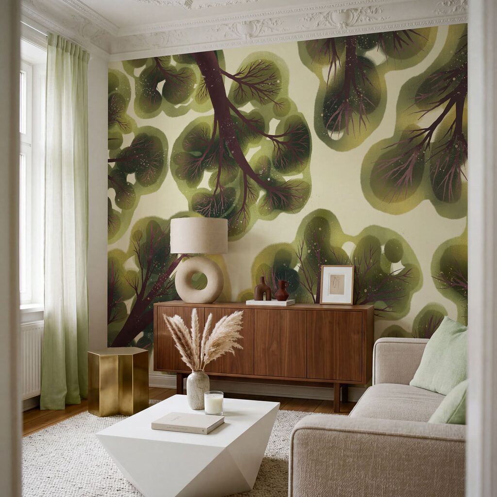 Wall mural Group of trees with green leaves (SKU: t01164) Wall mural Group of trees with green leaves (SKU: t01164)
