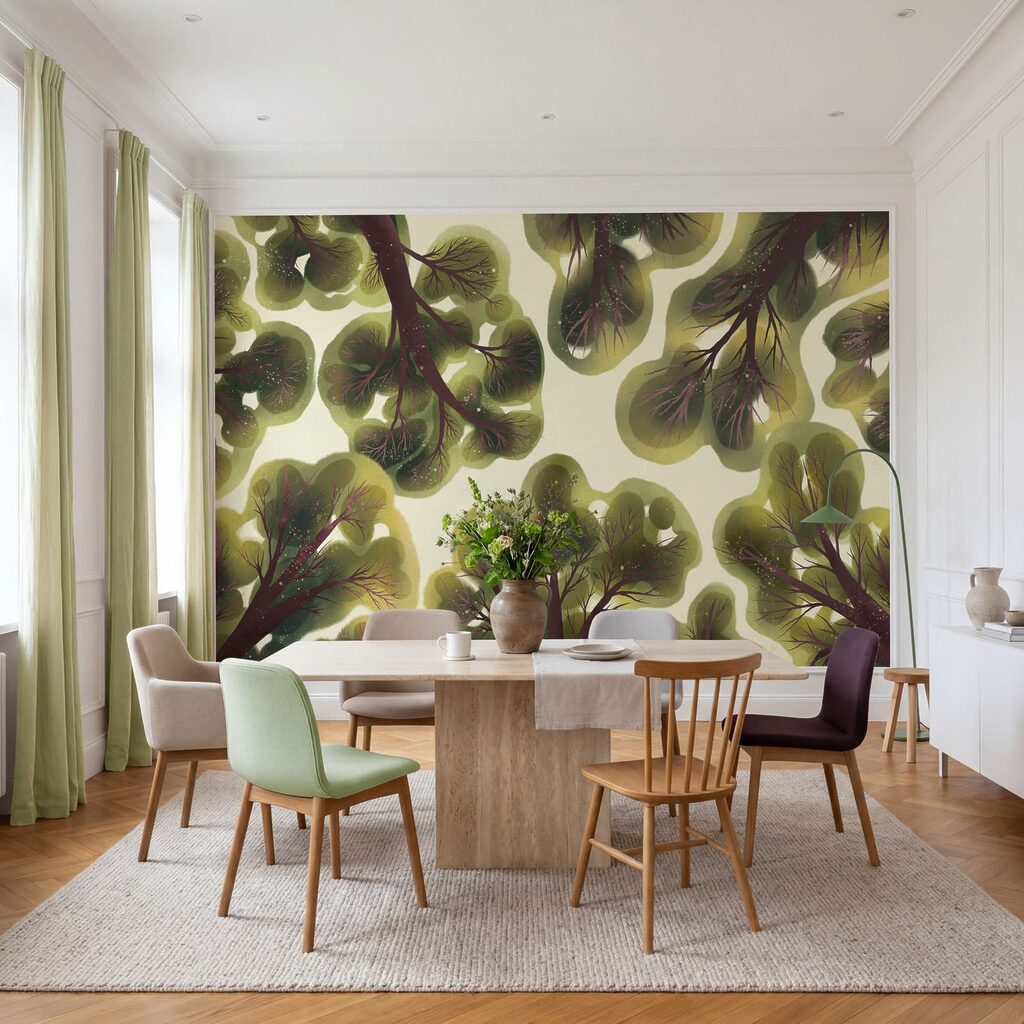 Wall mural Group of trees with green leaves (SKU: t01164) Wall mural Group of trees with green leaves (SKU: t01164)